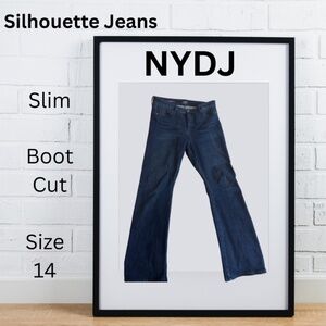 EUC NYDJ LE Silhouette Slim Boot Cut Jeans Dark Wash